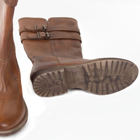 Bed Stu by Roan Leather Metal Buckles Riding Boots - Picture 8 of 10